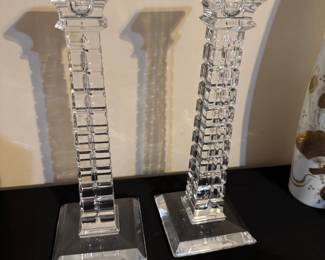 Pair of Crystal Candleholders