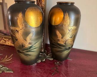 Etched Japanese Vases