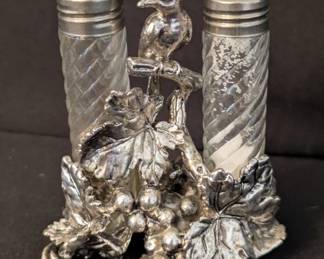 Arthur Court Bird With Leaves Salt & Pepper Shaker Set