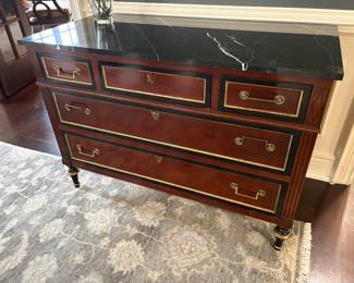 Another view of the Baker Historic Charleston Collection:  5-drawer dresser with black marble top