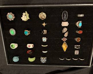 Costume jewelry - some with semi-precious stones