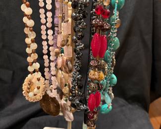 Costume jewelry - necklaces - some with semi-precious stones