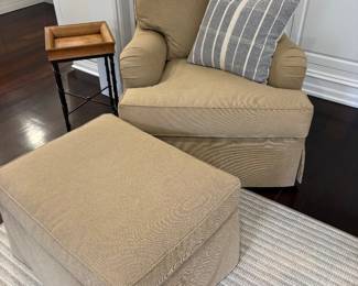 Robbert Allen Armchair and Ottoman - camel colored - excellent condition