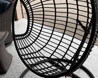 "Egg" hanging chair with stand