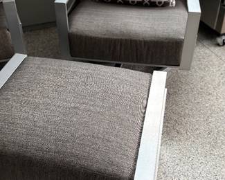 Another view of the Prestige swivel patio armchair and ottoman