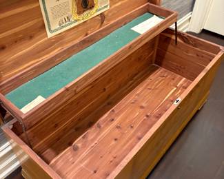 Internal view of the vintage cedar chest - excellent condition