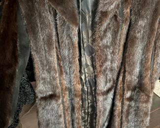 Mink and leather coat - long