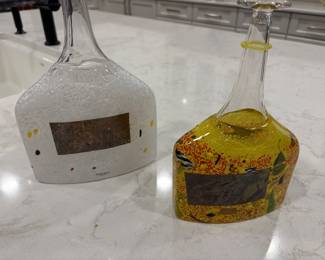 Another view of the Kosta Boda colored glass vases