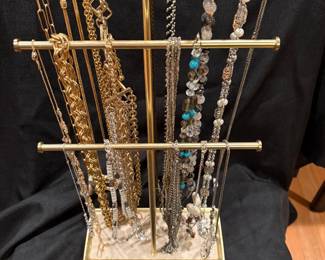 Costume Jewelry - gold and silver tones - some with semi-precious stone
