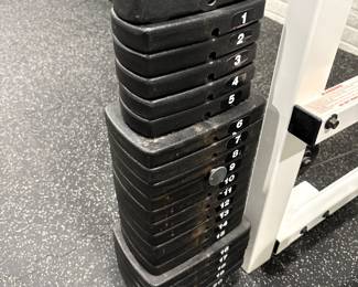 Weight stack on the Pacific Fitness Universal Machine