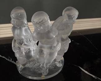 Lalique - frosted crystal - "Trois Enfants" - the 3 children (Cherubs)