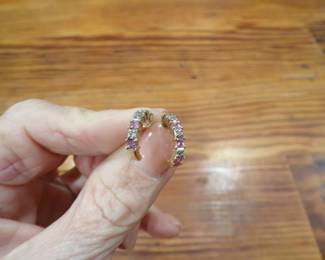 10K Diamond and Sapphire Earrings