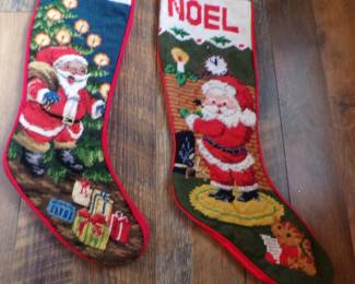 Vintage Needlepoint Christmas Stockings