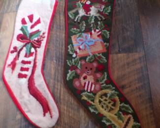 Vintage Needlepoint Christmas Stockings