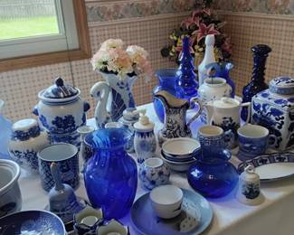 Blue and white dishes