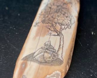 Scrimshaw whale tooth 