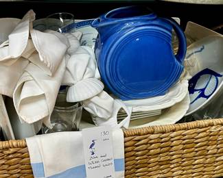 Miscellaneous collection of blue and white coastal-themed wears