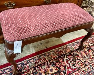 Chippendale style upholstered bench