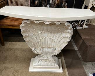 Vintage seashell console table
