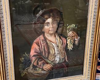Antique framed original work of art, signed and dated 1889