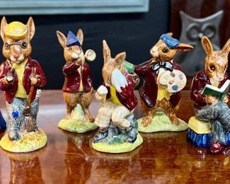 Collection of vintage ceramic Bunnykins figurines 