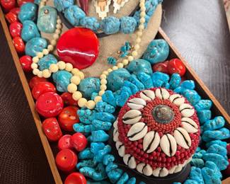 Turquoise and other natural polished stones