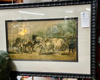 Color framed print “The Horse Fair” by Rosa Bonheur