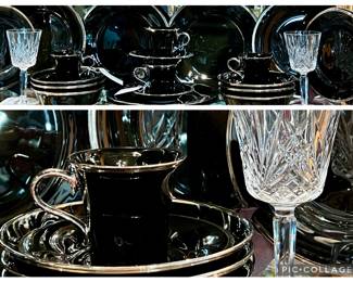 China set by Mikasa, crystal  stemware