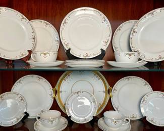 Vintage Lenox China set ~58 pieces +6 pieces of crystal stemware