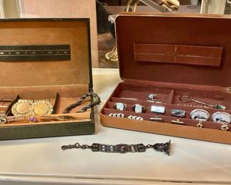 Vintage and antique cufflinks, jewelry, belt, buckle, money, clips, tie clips
