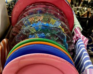 Collection of colorful dishware