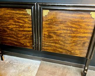 Vintage campaign style queen headboard