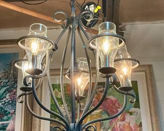 Black iron chandelier