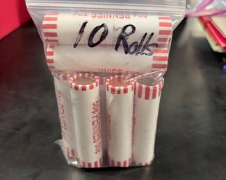 10 rolls of unsearched pennies