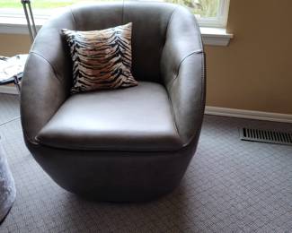 Leather, Swivel Club Chair - 1 of 2