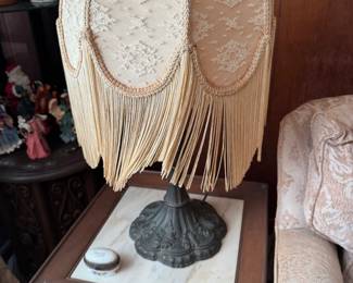 1920's - 1950's Table lamp with Fringe Lampshade.