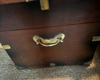 Brass detail on cedar chest