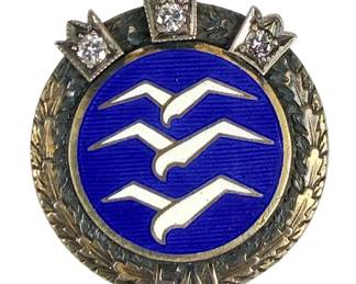 Rare German Federal Republic C-Class Glider Pilot 935 Silver Diamond Pin #508