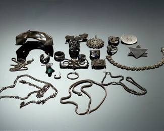 Sterling Silver Scrap Jewelry Lot - Mixed Chains, Rings, Pendants, Bracelets