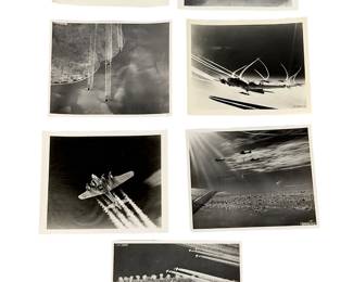 WWII US Air Force B-17 Flying Fortress Photo Lot - Bombing Runs & Vapor Trails
