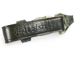 WWII German RZM Dagger Hanger Loop, Brown Leather, oLc 1939, Overhoff & Cie