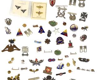 Vintage US Military Insignia & Pins Lot - WWII, Korea, Vietnam Era Collectibles