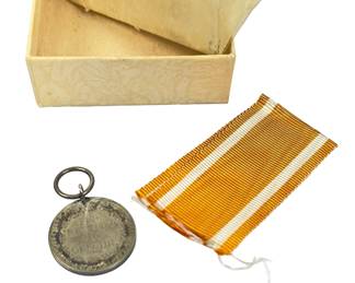 WWII German Lifesaving Medal, 800 Silver, Original Box, Unused Ribbon