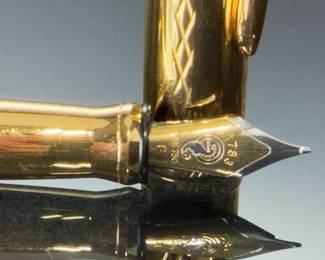Waterford Powerscourt 18K Gold Nib Goldplated Fountain Pen Germany