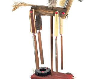 Vintage American Folk Art Found Object Pegasus Horse Sculpture - Hammer Head P387