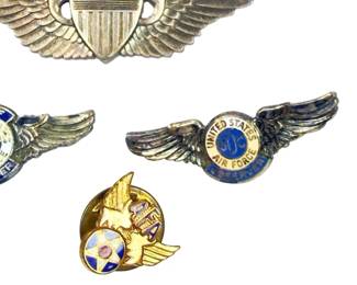 Vintage US Air Force & Army Air Force Wings Lot (4): Pilot, AFA, GOC Observer
