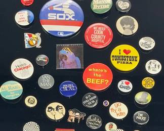 Vintage Pinback Button Collection (41): Chicago, Political, Music, Pop Culture