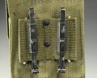 Vintage US Military .45 ACP 1911 Pistol Magazine Pouch with Two 7-Round Mags