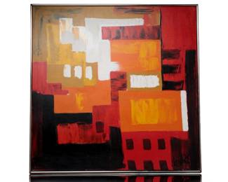 Large Mid-Century Modern Abstract Painting by Le Mark - Vibrant Palette