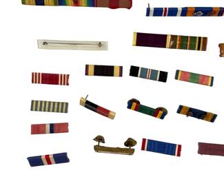 Large Lot of Vintage US Military Medal Ribbon Bars - WWII to Vietnam Era